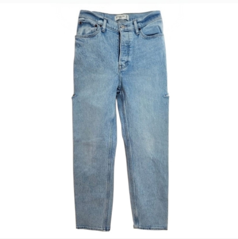 Abercrombie & Fitch The Dad High Rise Jeans Blue Women's Size 25S 90s Straight - Picture 4 of 16